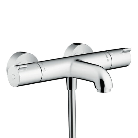 Mitigeur thermostatique Hansgrohe, robinet de bain, couleur chrome.