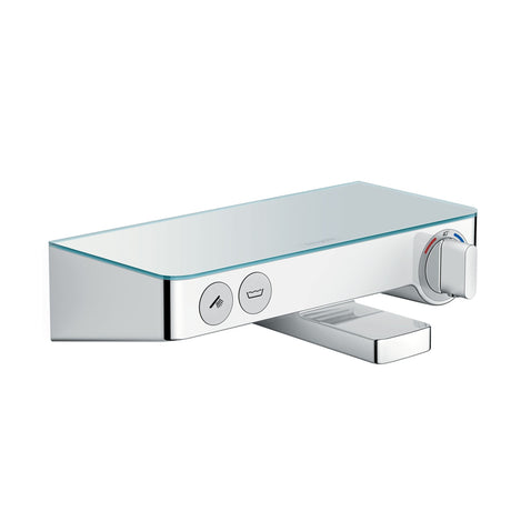 Mitigeur Hansgrohe, robinet de baignoire mural, couleur chrome, design moderne.