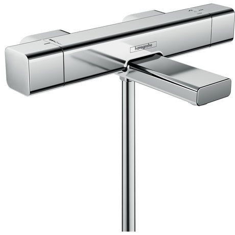 Mitigeur thermostatique de douche Hansgrohe, couleur chrome, design moderne, robinetterie salle de bain.