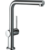 Robinet de cuisine Hansgrohe, mitigeur, couleur chromé, design moderne.