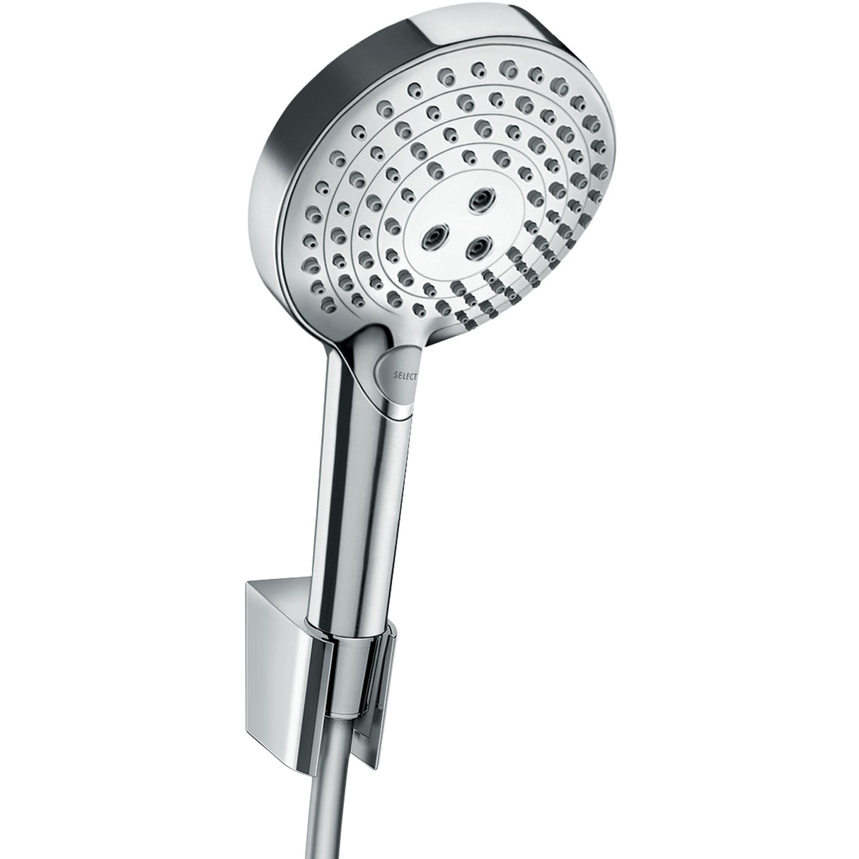 Douchette Hansgrohe, pommeau de douche chromé, couleur argentée, design moderne