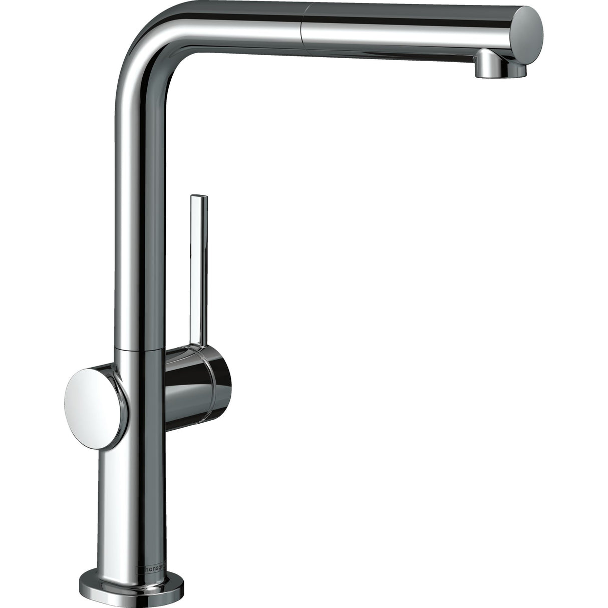 Mitigeur de cuisine Hansgrohe, robinet chromé, design moderne, couleur argentée