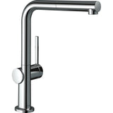 Mitigeur de cuisine Hansgrohe, robinet chromé, design moderne, couleur argentée