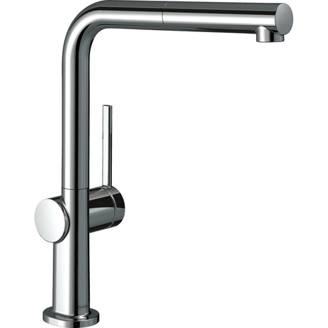 Mitigeur de cuisine Hansgrohe, robinet chromé, design moderne, couleur argentée