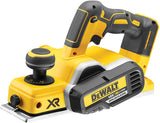 Raboteuse électrique Dewalt jaune et noire, outil électroportatif 18V XR pour bois.