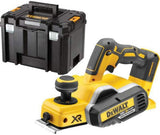 Raboteuse électrique DeWalt, outillage électroportatif jaune et noir, avec coffret de transport.