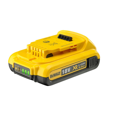 Batterie Dewalt XR 18V 2.0Ah, accessoire électroportatif, couleur jaune et noire