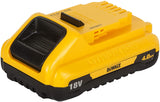 Batterie Dewalt lithium-ion 18V jaune et noire, 4.0Ah, accessoire électroportatif