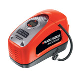 Compresseur d'air Black & Decker, couleur orange et noir, outil gonfleur portable