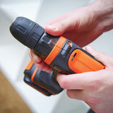 Perceuse sans fil Black+Decker, outillage électroportatif, couleur noire et orange