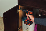 Perceuse sans fil Black+Decker, outil électroportatif, couleur noire et orange
