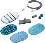 Kit accessoires nettoyeur vapeur Kärcher, brosses et patins bleus pour nettoyage polyvalent.