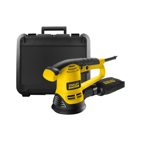 Ponceuse Stanley Fatmax orbitale jaune avec coffret de transport noir