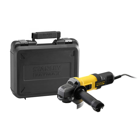 Meuleuse électrique Stanley, outil de couleur jaune et noire avec coffret de transport.