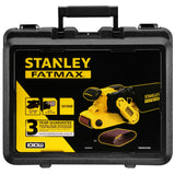 Ponceuse à bande Stanley Fatmax jaune et noire avec mallette, modèle 1010W.