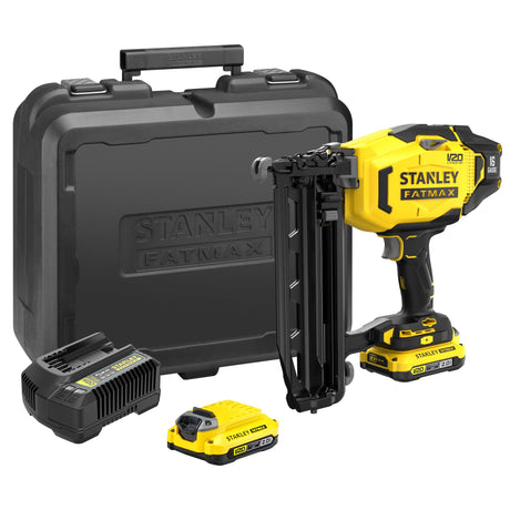 Cloueur sans fil Stanley FATMAX, outillage, jaune et noir, avec valise et accessoires
