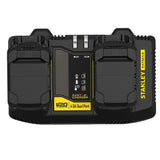 Chargeur double Stanley Fatmax, outil électroportatif, noir et jaune