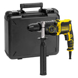 Perforateur Stanley Fatmax, outil électroportatif jaune et noir, avec mallette de transport.