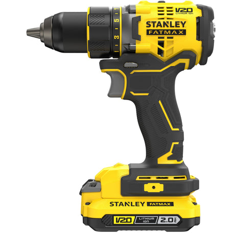 Perceuse sans fil Stanley Fatmax, jaune et noire, outillage électroportatif.