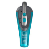 Aspirateur à main Black+Decker Dustbuster bleu turquoise, compact et sans fil.