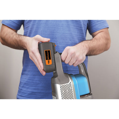 Aspirateur sans fil Black+Decker, gris et bleu, avec batterie lithium 36V installée
