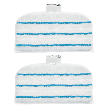 Lot de 2 lingettes de nettoyage Leifheit, type tête de balai, couleur blanc et bleu
