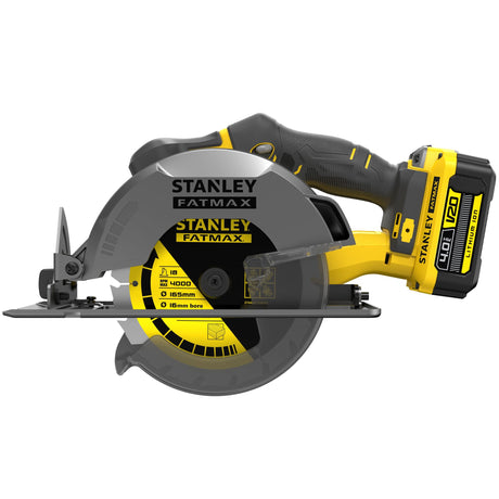 Scie circulaire Stanley Fatmax sans fil, couleur jaune et noire