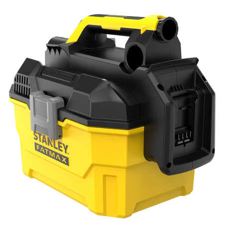 Aspirateur Stanley FATMAX portable, jaune et noir, équipement électroportatif.