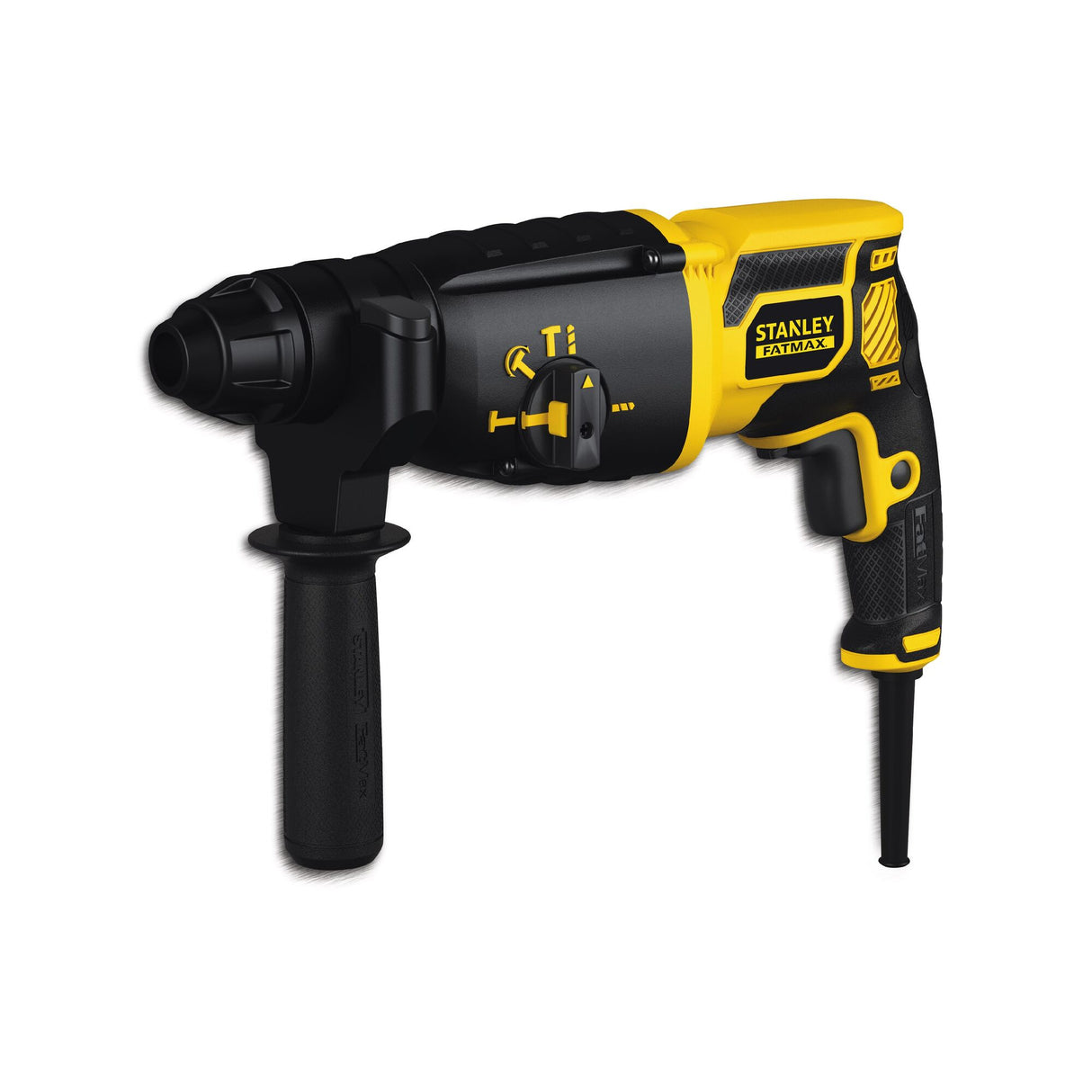 Perforateur Stanley Fatmax, outil électroportatif, noir et jaune avec poignée latérale