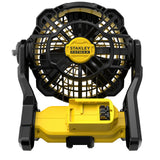 Ventilateur Stanley Fatmax portable, couleur jaune et noir.