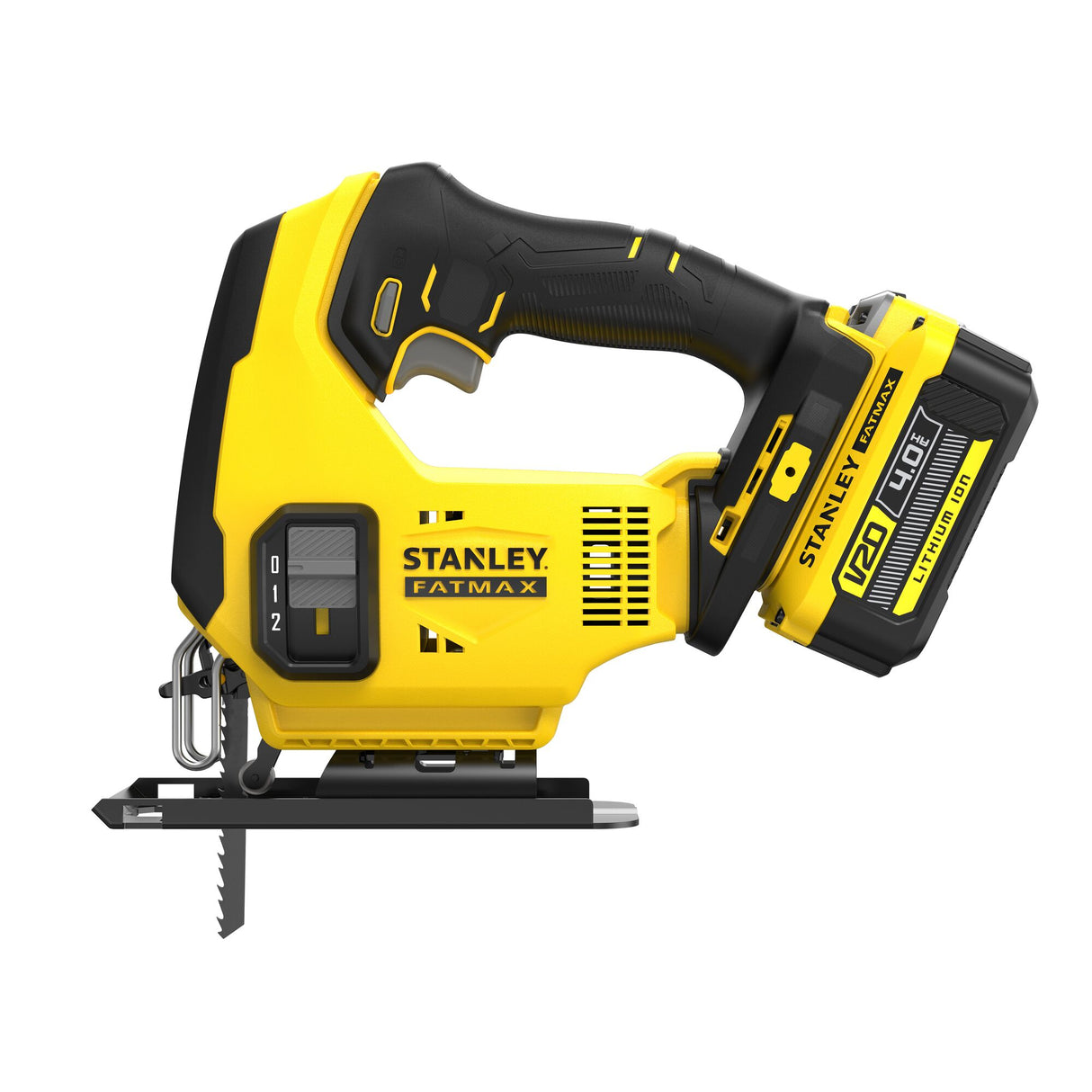 Scie sauteuse Stanley Fatmax sans fil jaune et noire