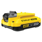 Batterie Stanley Fatmax V20 lithium ion 2.0Ah de couleur jaune et noire