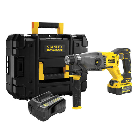 Perforateur Stanley Fatmax sans fil, couleur jaune et noir, avec coffret et batterie