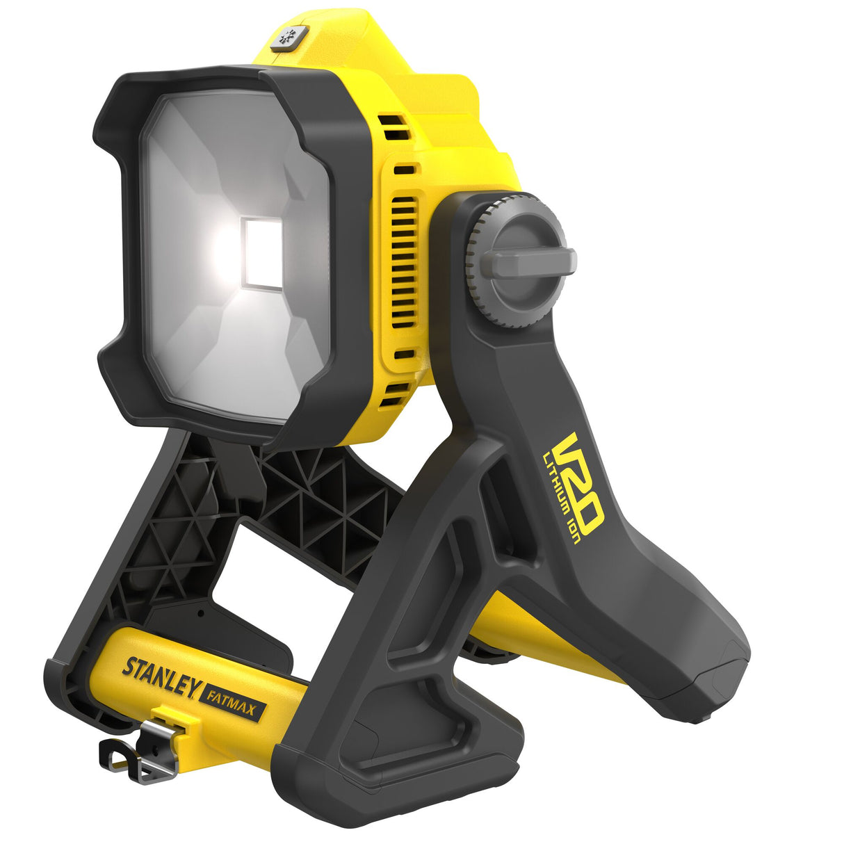 Projecteur LED Stanley Fatmax noir et jaune, lampe d'atelier portable V20