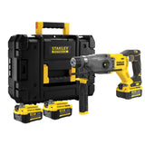 Perforateur sans fil Stanley, jaune et noir, avec batteries et mallette