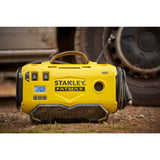 Compresseur polyvalent Stanley FATMAX jaune avec écran digital, pour gonflage automobile.