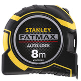 Mètre ruban Stanley Fatmax auto-lock 8m, outil noir et jaune