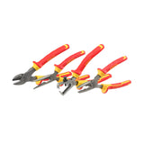 Jeu de pinces Stanley, outillage à main, couleur rouge et jaune.