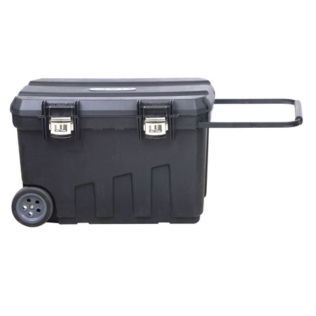 Mallette à outils Stanley noire avec roulettes et poignée télescopique, boîte de rangement