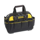 Sac à outils Stanley Fatmax noir et jaune, type mallette, avec poignée renforcée.