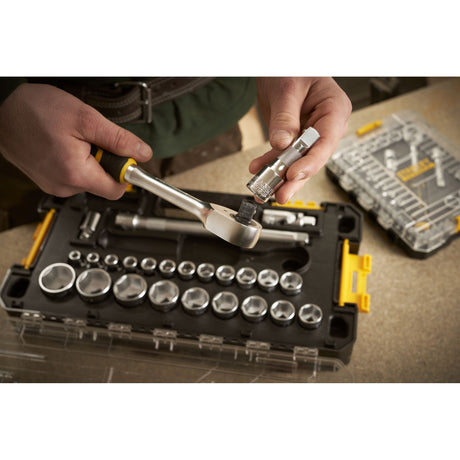 Clé à cliquet Stanley, coffret d'embouts de couleur argenté, outils de bricolage