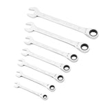 Jeu de clés mixtes Stanley, outillage à cliquet, couleur argentée, 7 pièces.