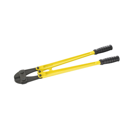 Coupe-boulons Stanley jaune avec poignées noires, outillage robuste.
