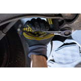 Gants de protection Fatmax, type outillage, couleur noir et jaune, utilisés en mécanique