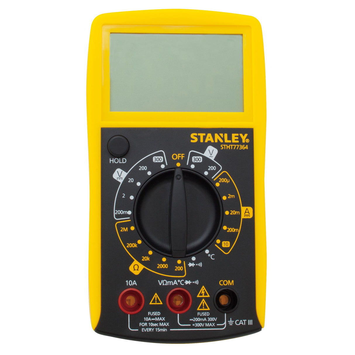 Multimètre numérique Stanley jaune et noir, outil de mesure électrique professionnel