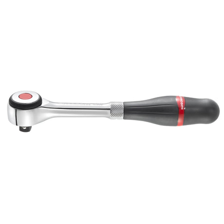 Clé à cliquet Facom, outil noir et argent, poignée ergonomique, finition brillante.