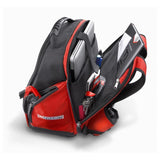 Sac à dos Facom, sac à outils noir et rouge avec compartiments organisés.
