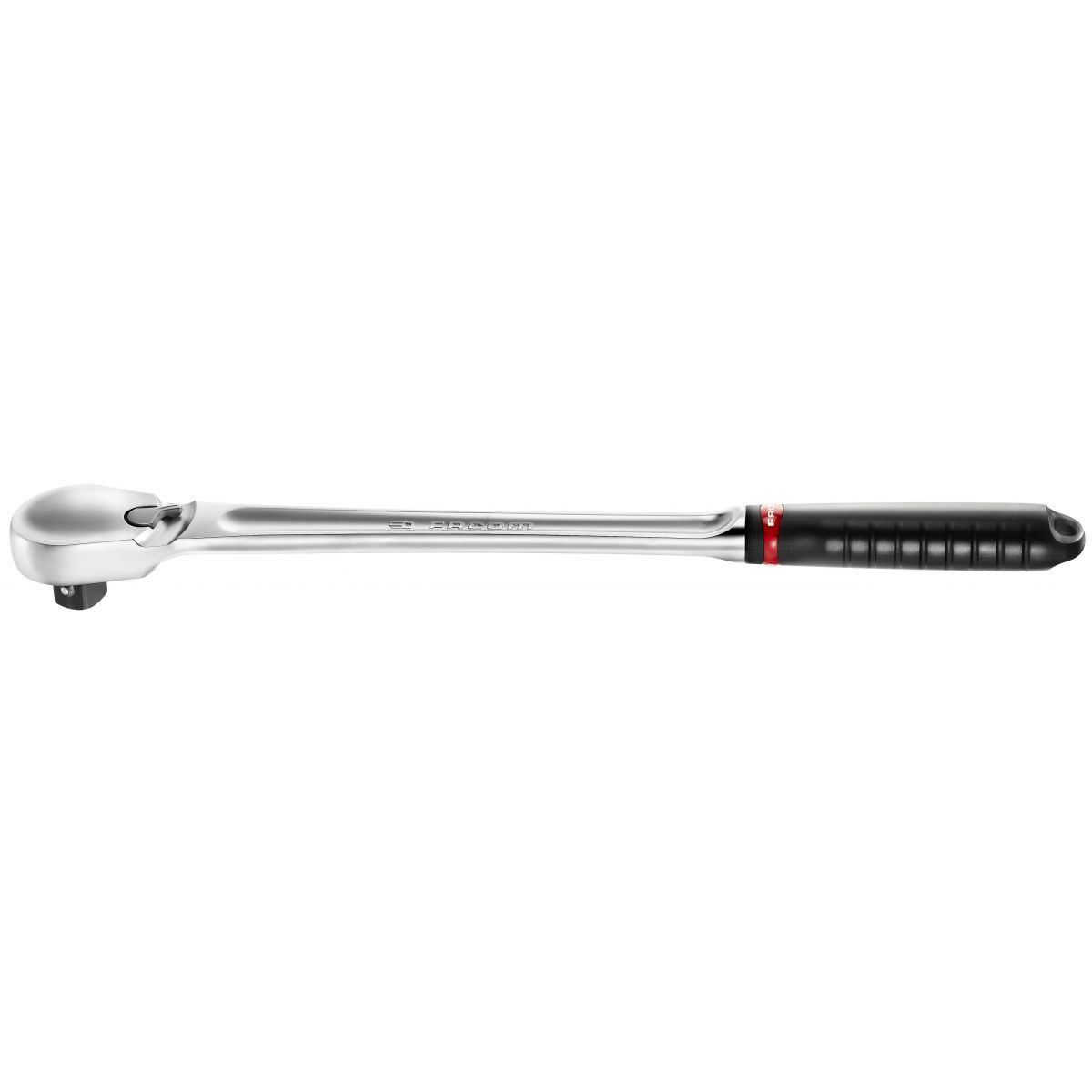 Clé à cliquet Facom en métal argenté avec manche noir et rouge, outil robuste.