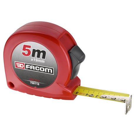 Mètre ruban Facom, outillage, rouge, longueur 5m, outil de mesure précis