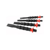 Jeu de burins noirs Facom avec manche ergonomique noir et rouge, outillage main.